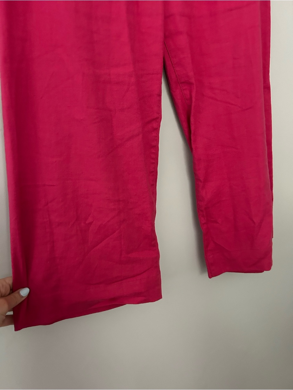 Anthropologie Maeve Colette European Linen‎ Stretch Wide Leg Pants Pink - Picture 5 of 7